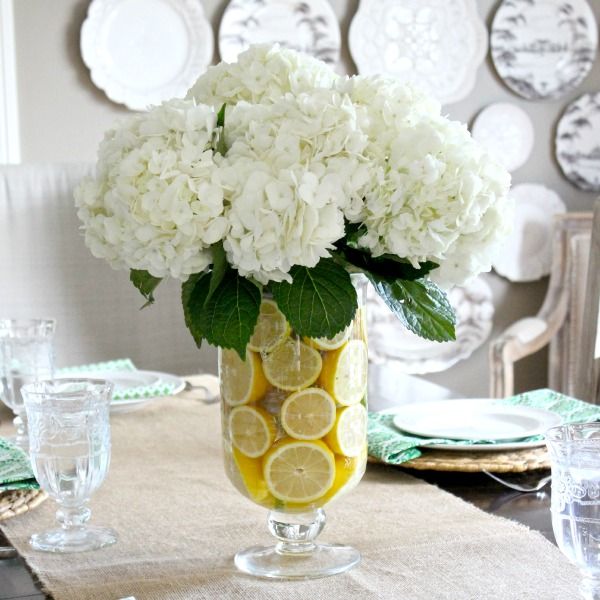 lemon floral centerpiece